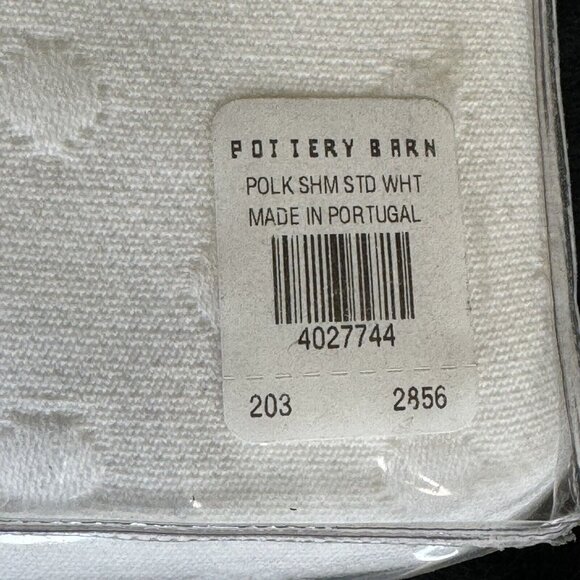 Pottery Barn Polka Dot Matelasse Sham - Standard White - New NIP - Picture 6 of 6